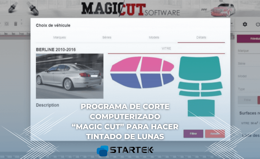 Programa de corte computerizado "MAGIC CUT" para hacer tintado de lunas