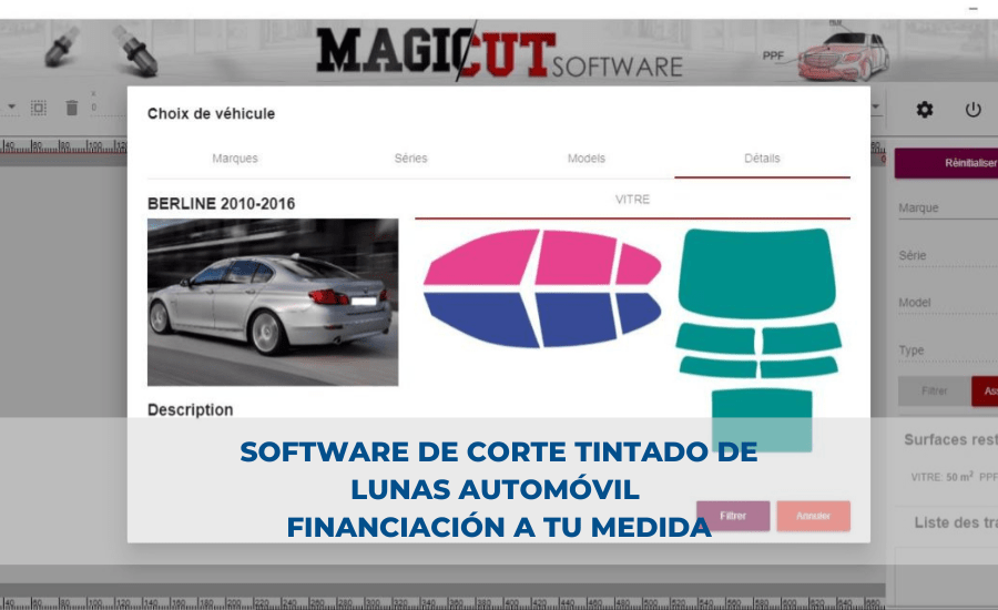 SOFTWARE DE CORTE TINTADO DE LUNAS AUTOMÓVIL